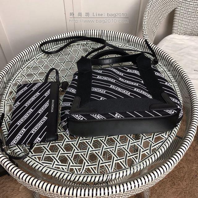 Balenciaga女包 巴黎世家最新款斜條紋字帆布包 Balenciaga斜條紋字新版一行字 小號手提包  csbl1183